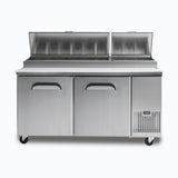 Bromic Pizza Prep Fridge - 2  Doors - 1702mm - 9 Pans  (5 Years Warranty)