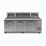 Bromic Pizza Prep Fridge - 3  Doors - 2370mm - 12 Pans  (5 Years Warranty)