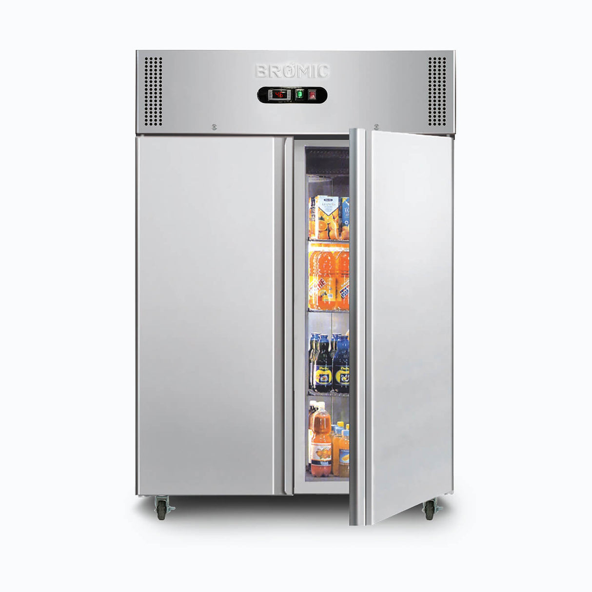 Bromic Upright Fridge - 1300L - 2 Doors - Stainless Steel     (5 Years Warranty)
