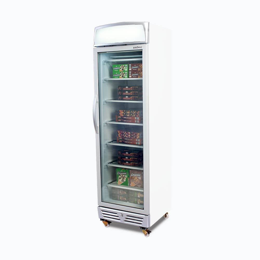 Bromic Upright Display Freezer - 300L - 1 Door - Flat Glass - Lightbox    (5 Years Warranty)