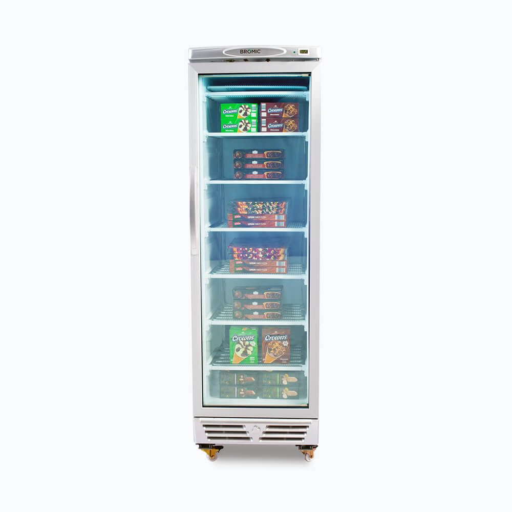 Bromic Upright Display Freezer - 300L - 1 Door - Flat Glass