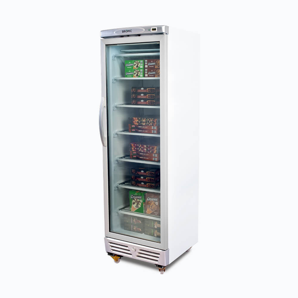 Bromic Upright Display Freezer - 300L - 1 Door - Flat Glass