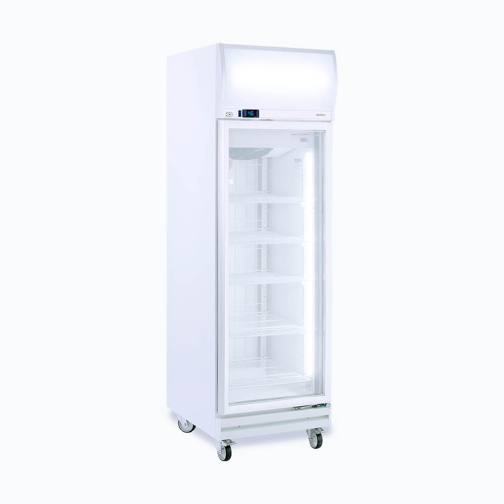 Upright Display Freezer - 444L - 1 Door - Flat Glass - Lightbox      (5 Years Warranty)