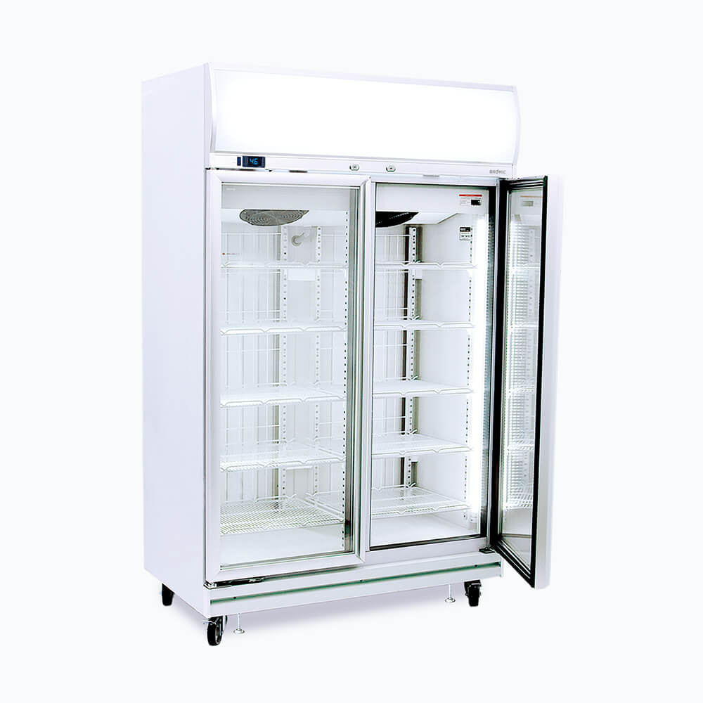 Bromic Upright Display Freezer - 976L - 2 Doors - Flat Glass - Lightbox   (5 Years Warranty)