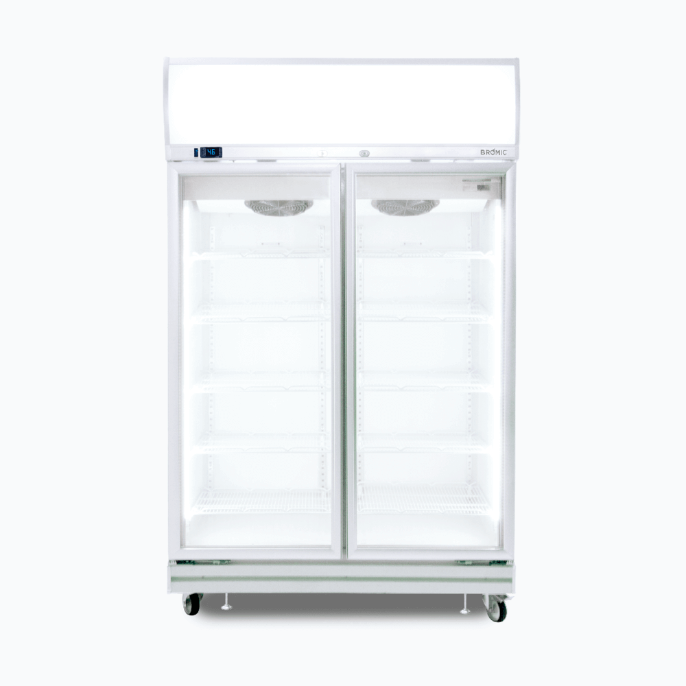 Bromic Upright Display Fridge - 976L - 2 Doors - Flat Glass - Lightbox     (5 Years Warranty)