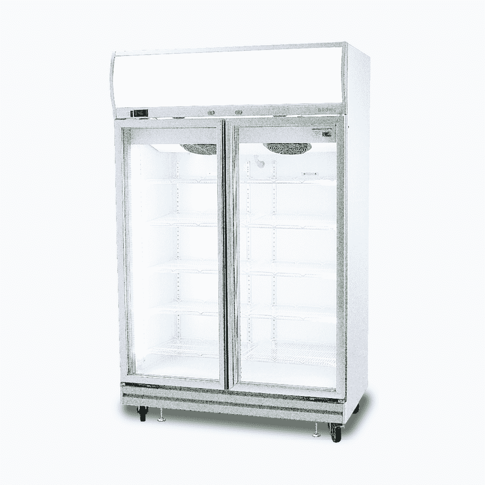 Bromic Upright Display Fridge - 976L - 2 Doors - Flat Glass - Lightbox     (5 Years Warranty)