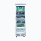 Bromic Upright Display Fridge - 372L - 1 Door - Flat Glass - White with Silver Trim  (5 Years Warranty)