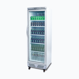 Bromic Upright Display Fridge - 372L - 1 Door - Flat Glass - White with Silver Trim  (5 Years Warranty)