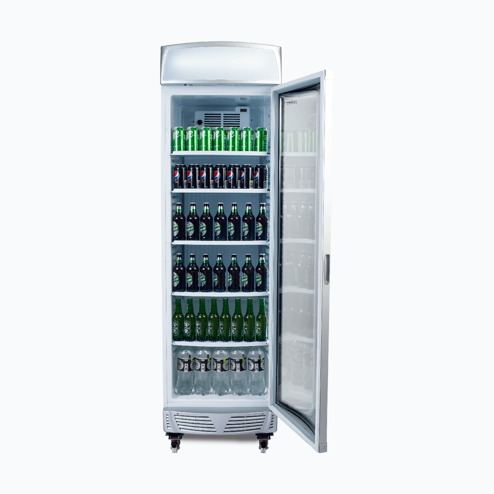 Bromic Upright Display Fridge - 380L - 1 Door - Curved Glass - Lightbox  (5 Years Warranty)