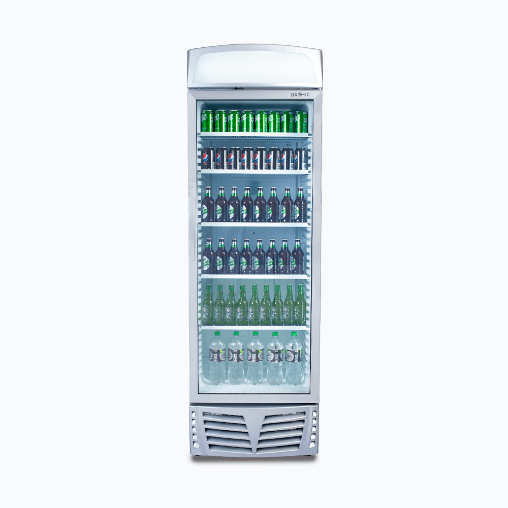 Bromic Upright Display Fridge - 438L - 1 Door - Flat Glass - Lightbox  (5 Years Warranty)