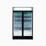 Bromic Upright Display Fridge - 885L - 2 Doors - Flat Glass - Black  (5 Years Warranty)