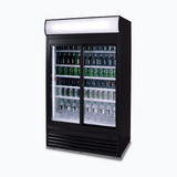 Bromic Upright Display Fridge  - 945L - 2 Doors - Sliding - Flat Glass - Lightbox  (5 Years Warranty)