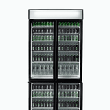 Bromic Upright Display Fridge - 960L - 2  Doors - Flat Glass - Cassette - Black  (5 Years Warranty)