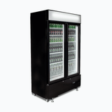 Bromic Upright Display Fridge - 960L - 2  Doors - Flat Glass - Cassette - Black  (5 Years Warranty)