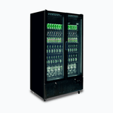 Bromic Upright Display Fridge - 1126L - 2 Door - Flat Glass - Black  (5 Years Warranty)