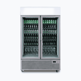 Bromic Upright Display Fridge - 1082L - 2 Door - Flat Glass - Lightbox - Silver  (5 Years Warranty)
