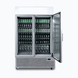 Bromic Upright Display Fridge - 1082L - 2 Door - Flat Glass - Lightbox - Silver  (5 Years Warranty)