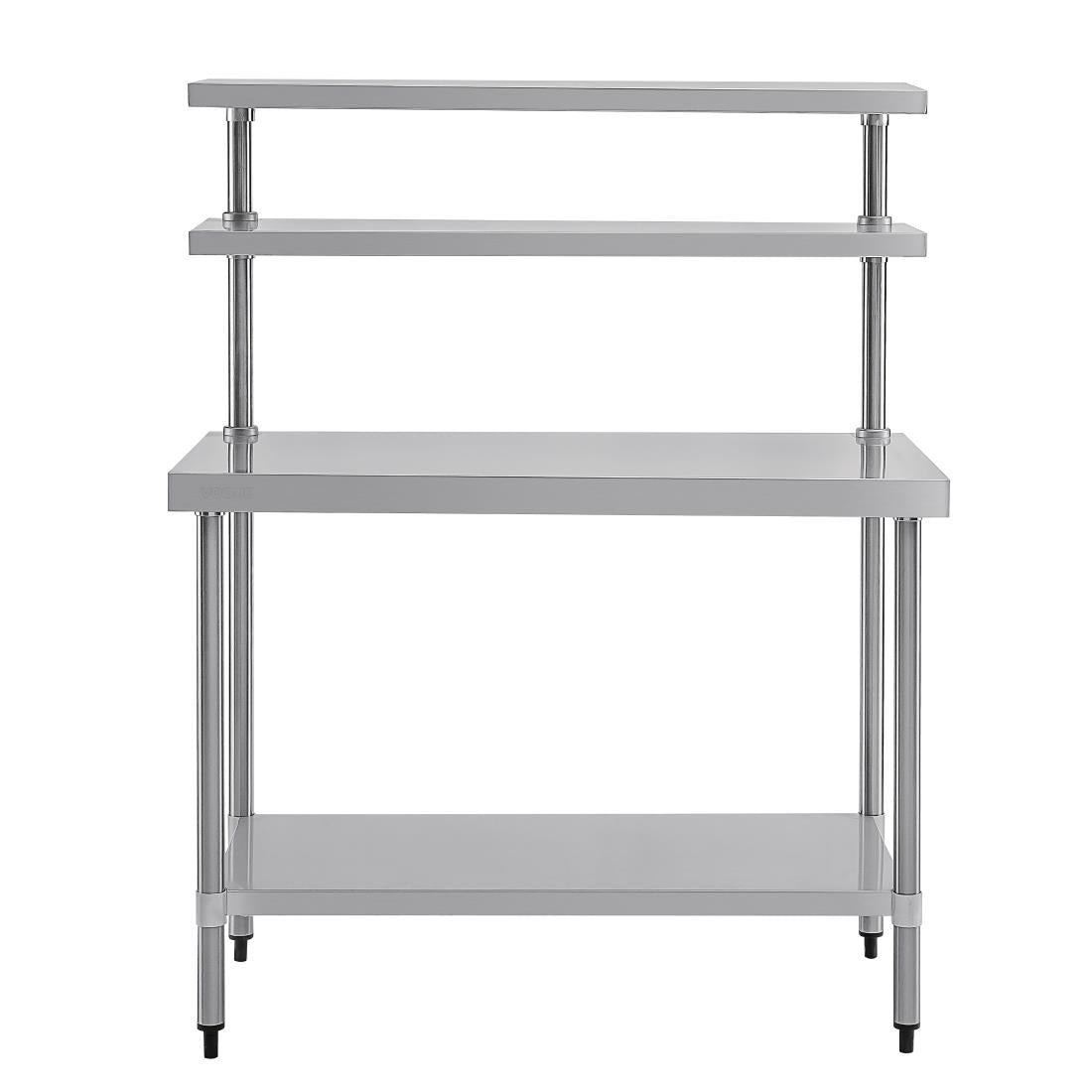 Vogue Table with Gantry Shelf St/St - 1500x 1200x600mm