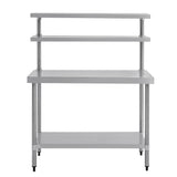 Vogue Table with Gantry Shelf St/St - 1500x 1200x600mm