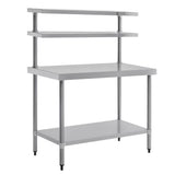 Vogue Table with Gantry Shelf St/St - 1500x 1200x600mm