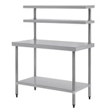 Vogue Table with Gantry Shelf St/St - 1500x 1200x600mm