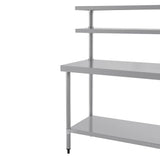 Vogue Table with Gantry Shelf St/St - 1500x 1200x600mm
