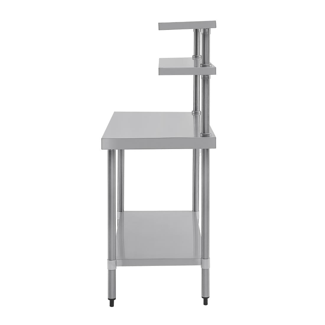 Vogue Table with Gantry Shelf St/St - 1500x 1200x600mm