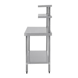 Vogue Table with Gantry Shelf St/St - 1500x 1200x600mm