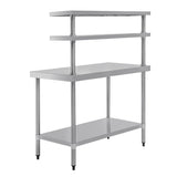 Vogue Table with Gantry Shelf St/St - 1500x 1200x600mm