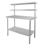 Vogue Table with Gantry Shelf St/St - 1500x1800x600mm