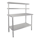 Vogue Table with Gantry Shelf St/St - 1500x1800x600mm