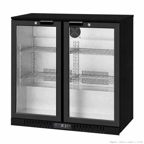 Thermaster LG-208HC two-door underbench bar fridge – angled view