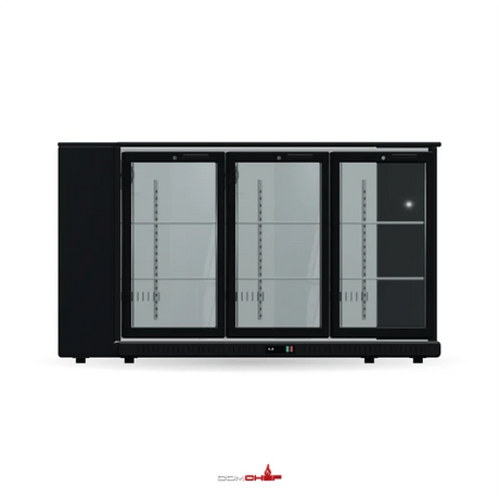 ComChef 360° rendered view of Thermaster LG-330HC hinged door bar cooler with rounded, softened edges