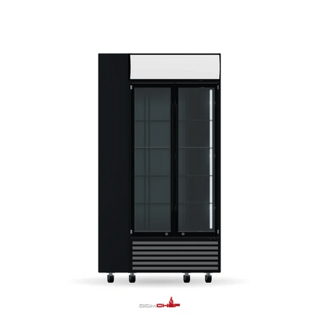 ComChef 360° rendered view of Thermaster LG-580BP black beverage fridge