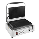 Apuro Extra Large Single Contact Grill Ribbed/Ribbed Plate