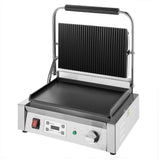 Apuro Extra Large Single Contact Grill Large Ribbed/Flat Plate