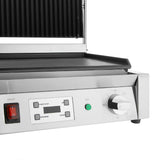 Apuro Extra Large Single Contact Grill Large Ribbed/Flat Plate