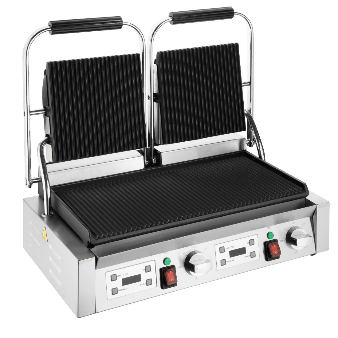 Apuro Double Contact Grill Ribbed/Ribbed Plate