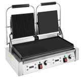 Apuro Double Contact Grill Flat Left/Ribbed Right Plate