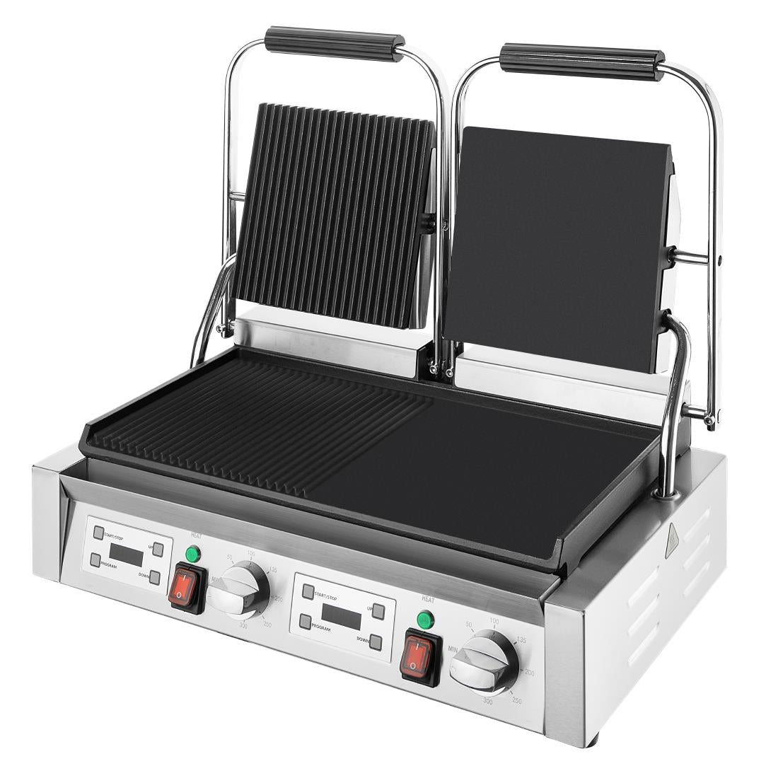 Apuro Double Contact Grill Flat Left/Ribbed Right Plate