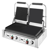 Apuro Double Contact Grill Flat Left/Ribbed Right Plate