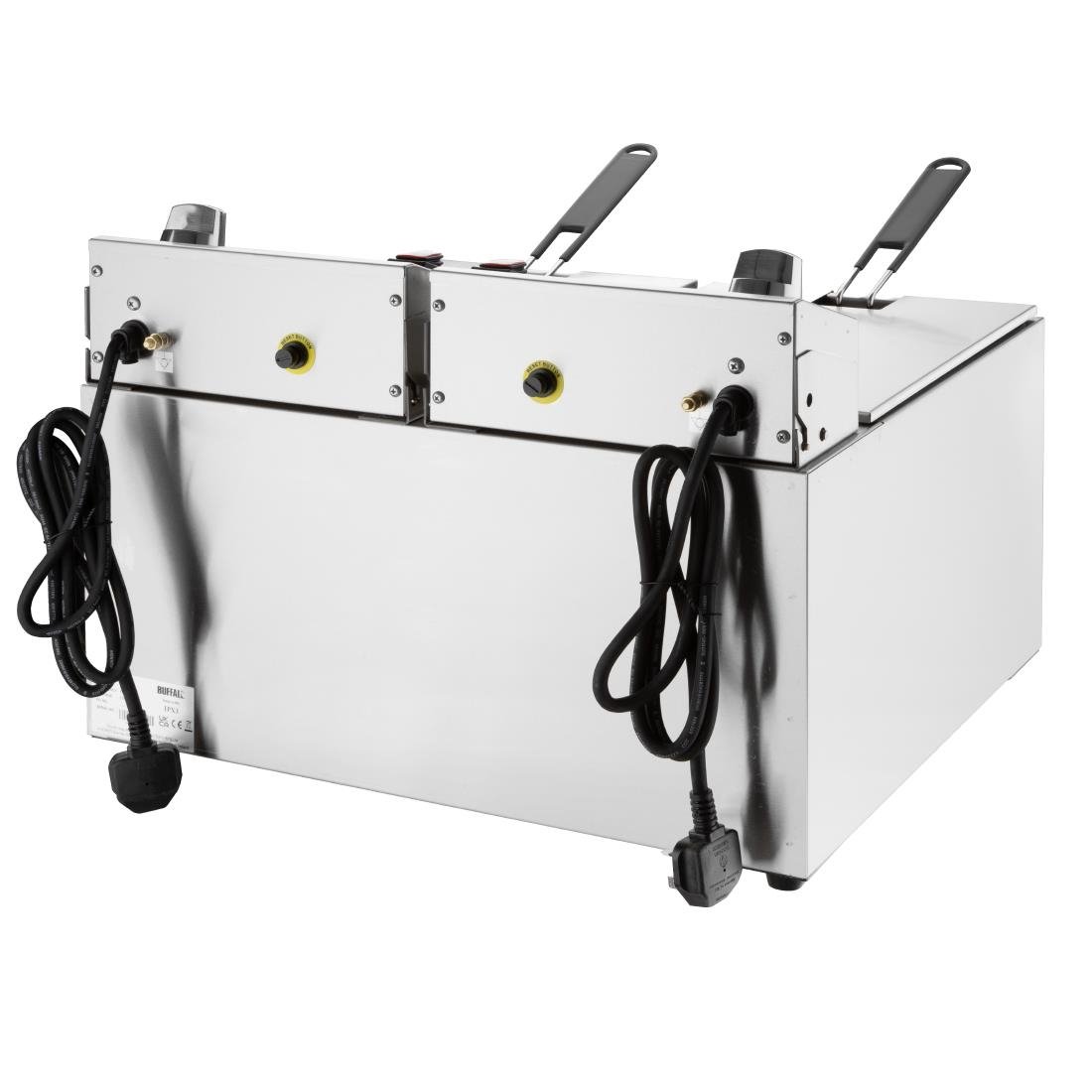 Apuro Double Electric Fryer with Timer - 2x8Ltr - 2x2.9kW