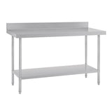 Vogue Premium 304  Stainless Steel Table with Upstand - 1800x600x900mm