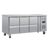Polar U-Series Six Drawer Gastronorm Counter Fridge