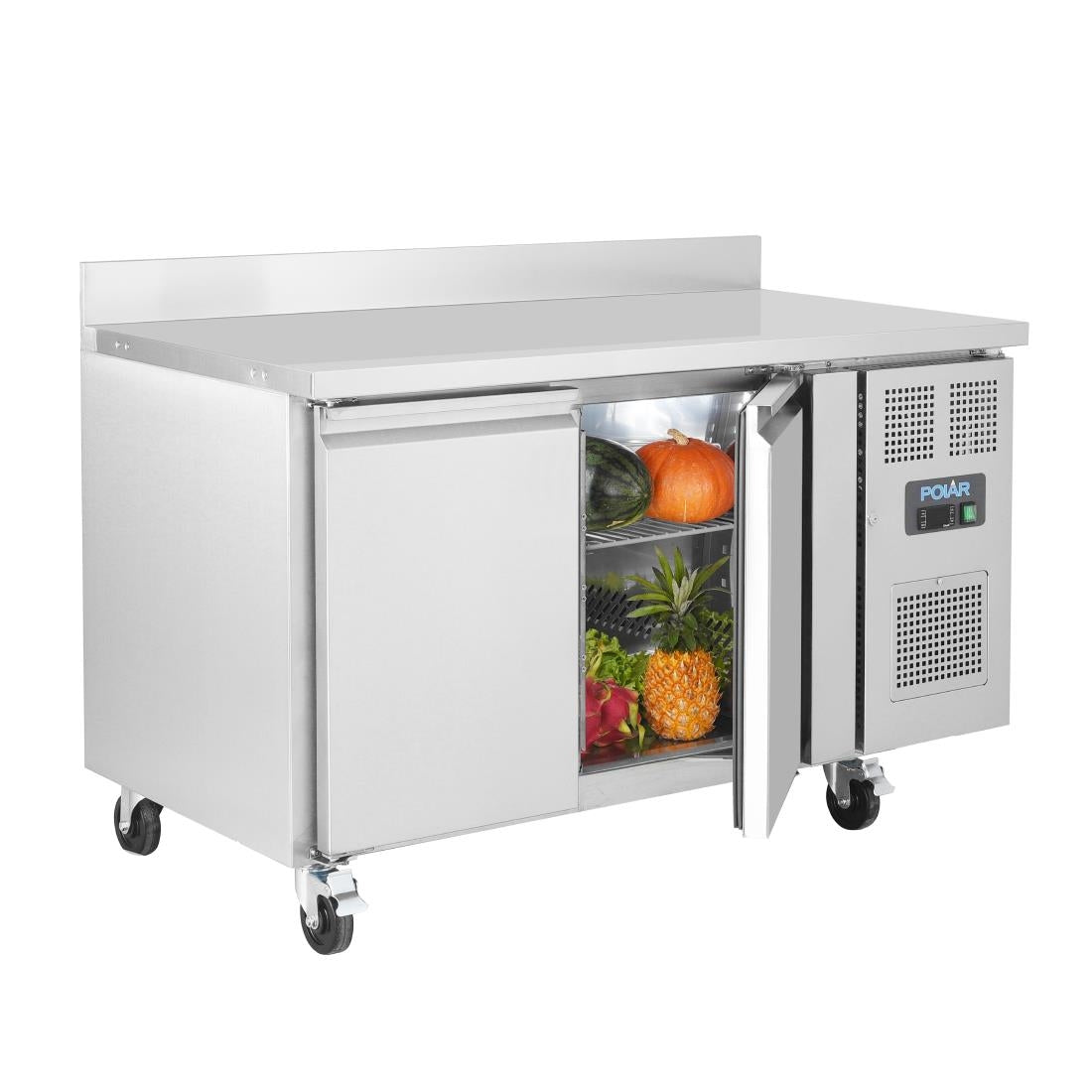 Polar U-Series Double Door Counter Freezer with Upstand 282Ltr