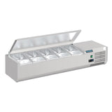 Polar G-Series Countertop Prep Fridge with Lid 5x 1/4GN with Hard Stainless Lid