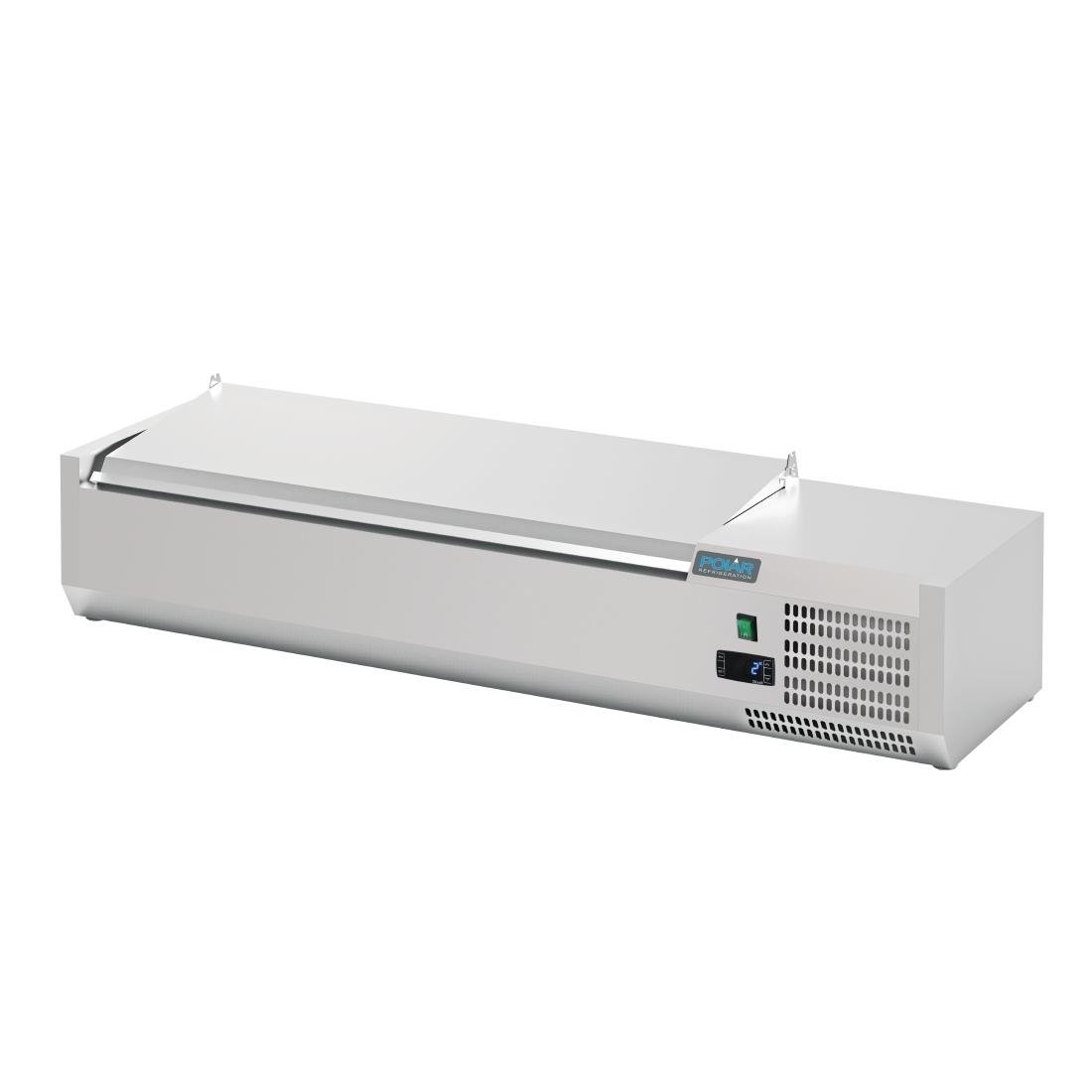 Polar G-Series Countertop Prep Fridge with Lid 5x 1/4GN with Hard Stainless Lid