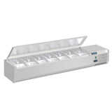Polar G-Series Countertop Prep Fridge with Lid 7x 1/4GN with Hard Stainless Lid