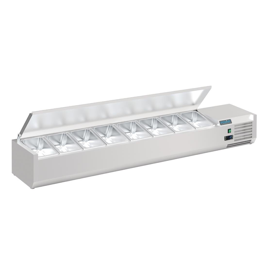 Polar G-Series Countertop Prep Fridge with Lid 8x 1/4GN with Hard Stainless Lid