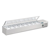 Polar G-Series Countertop Prep Fridge with Lid 8x 1/4GN with Hard Stainless Lid